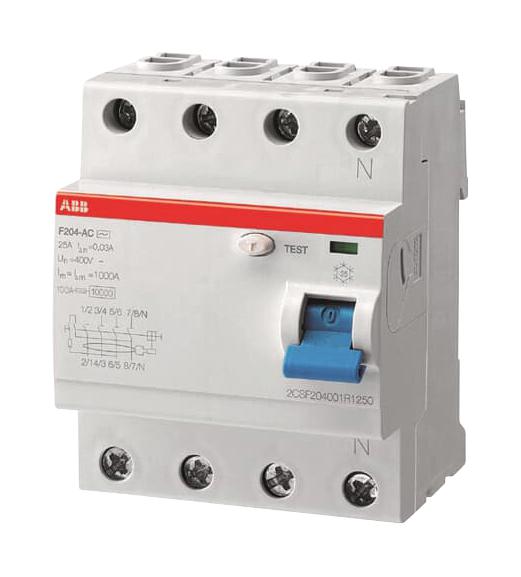 ABB F204AS-100/0.1 Disyuntores RCBO, RCD, GFCI, AFDD