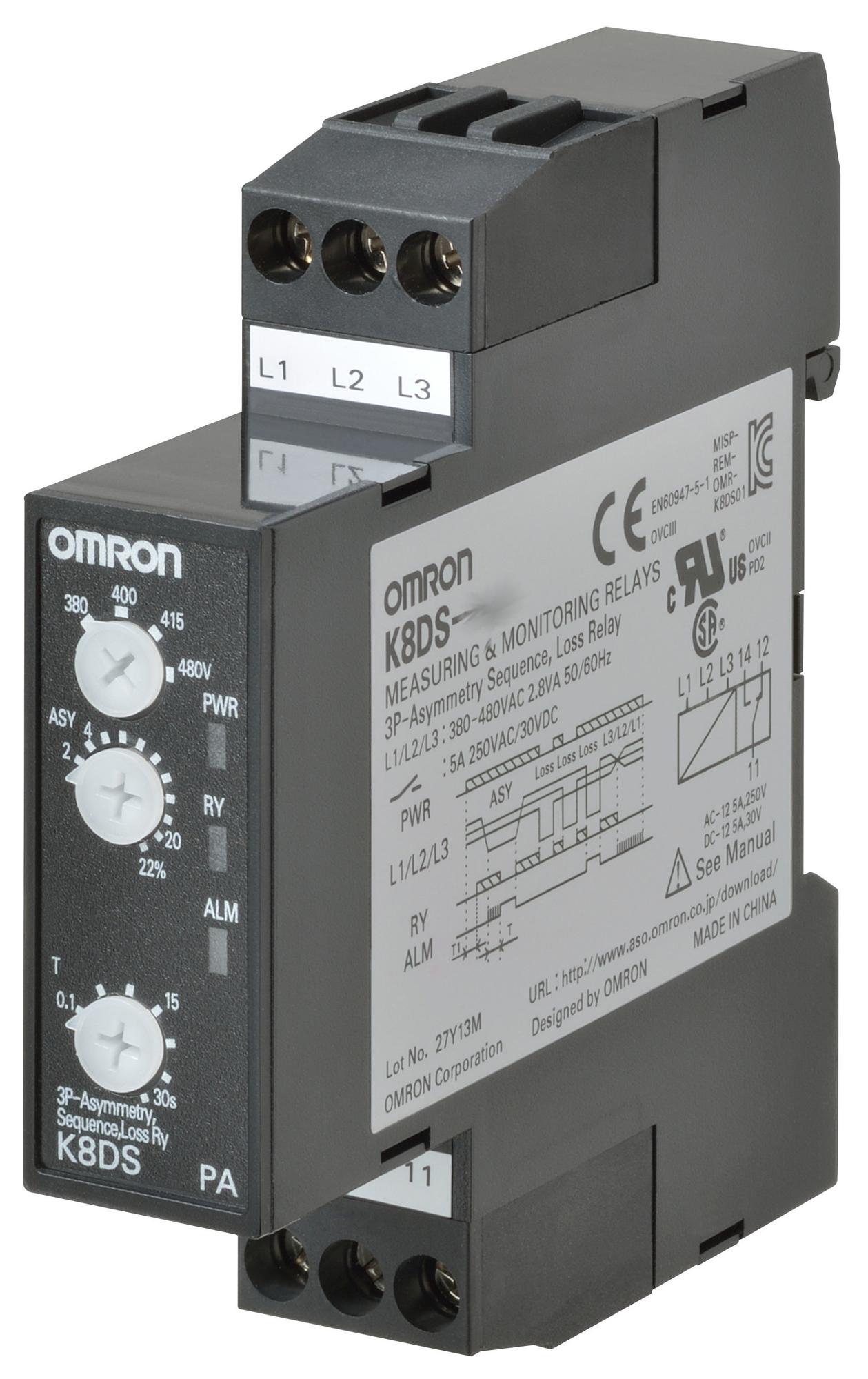 OMRON INDUSTRIAL AUTOMATION K8DS-PA2 Relés De Control De Fase