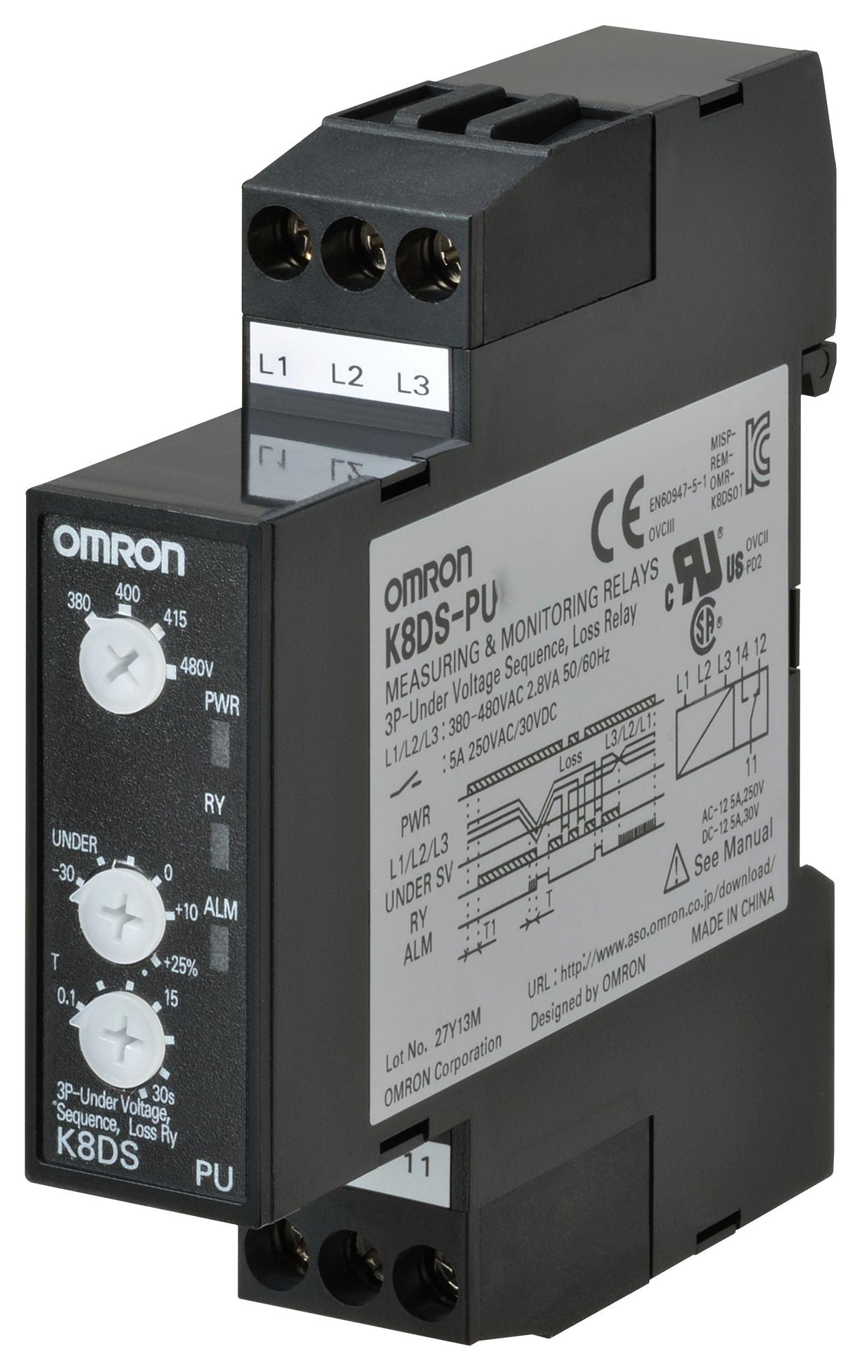 OMRON INDUSTRIAL AUTOMATION K8DS-PU2 Relés De Monitorización De Tensión