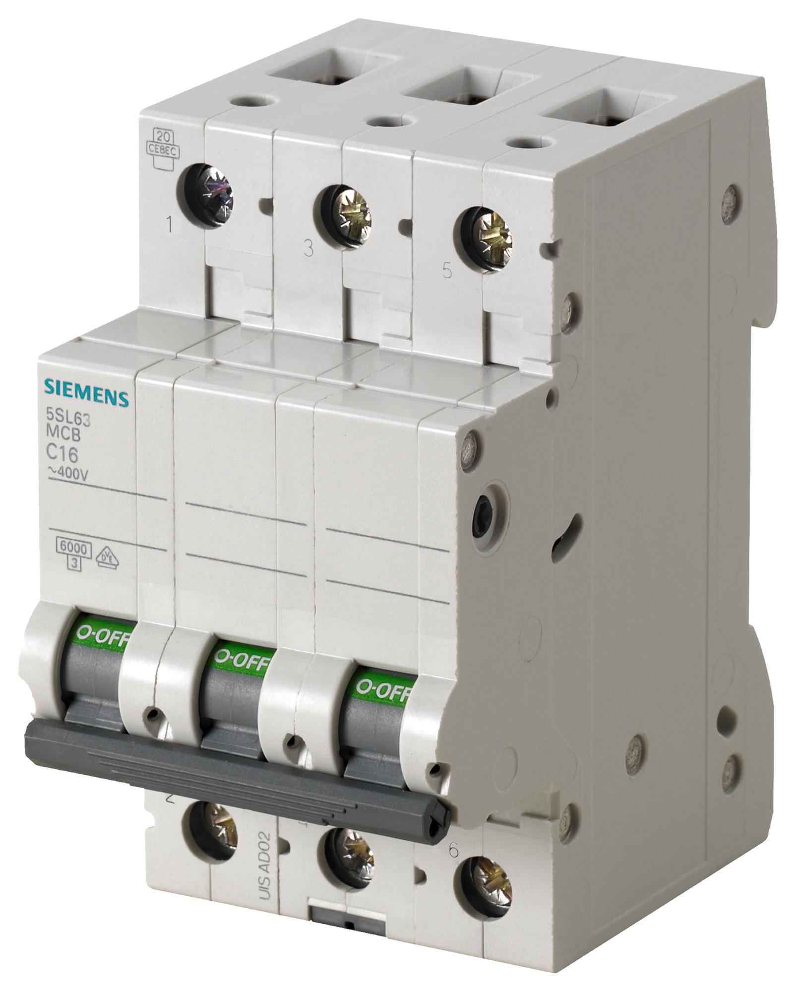 SIEMENS 5SL6316-6 Disyuntores RCBO, RCD, GFCI, AFDD