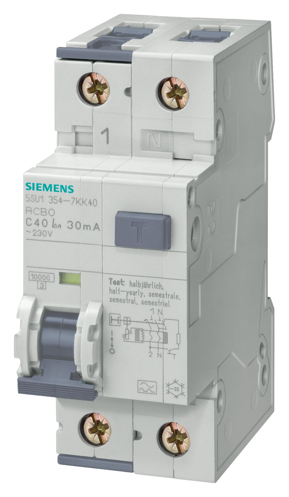 SIEMENS 5SU1354-6KK16 Disyuntores RCBO, RCD, GFCI, AFDD