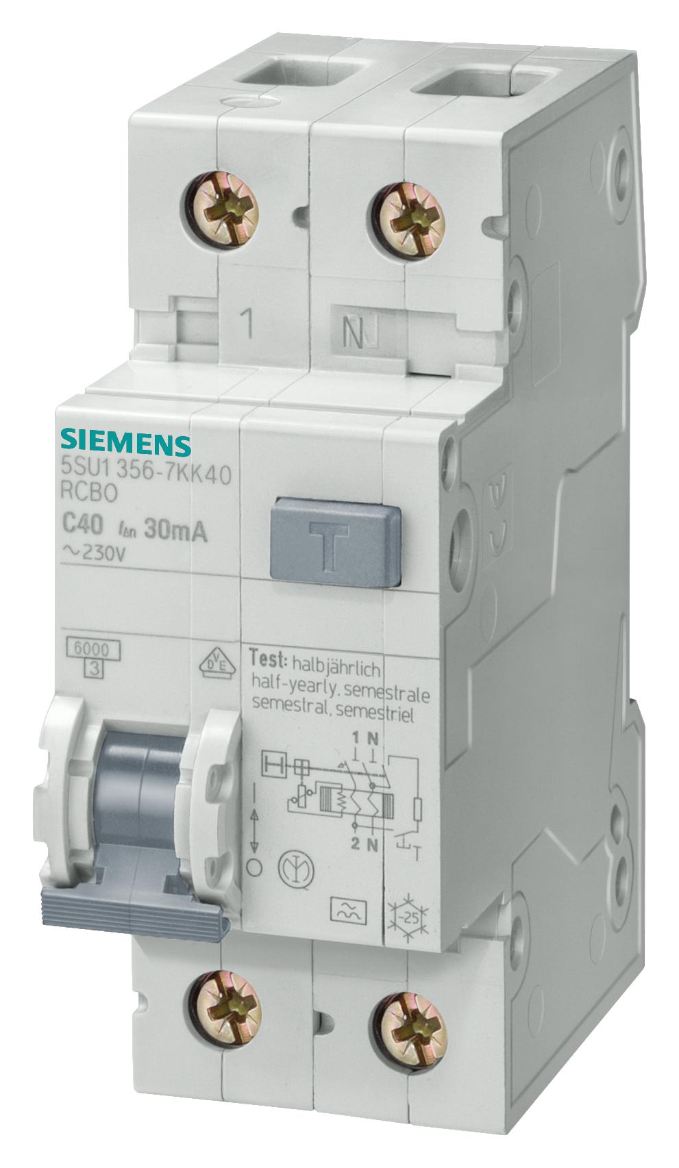 SIEMENS 5SU1356-7KK16 Disyuntores RCBO, RCD, GFCI, AFDD