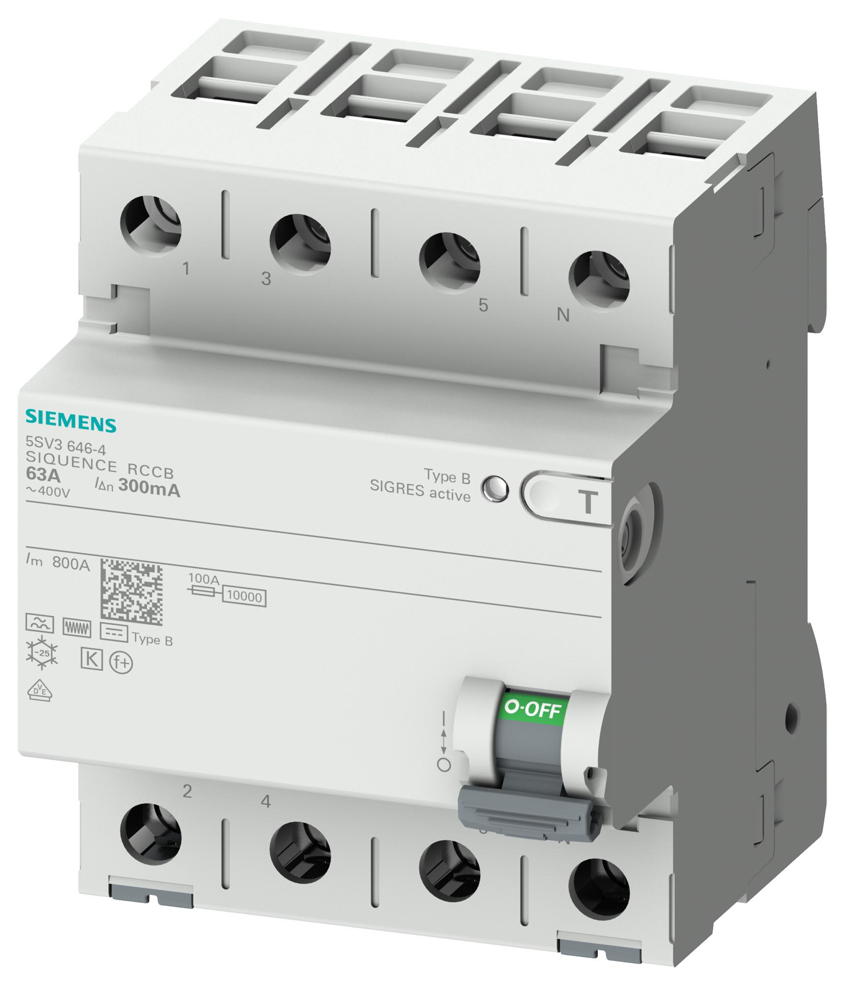 SIEMENS 5SV3346-4 Disyuntores RCBO, RCD, GFCI, AFDD