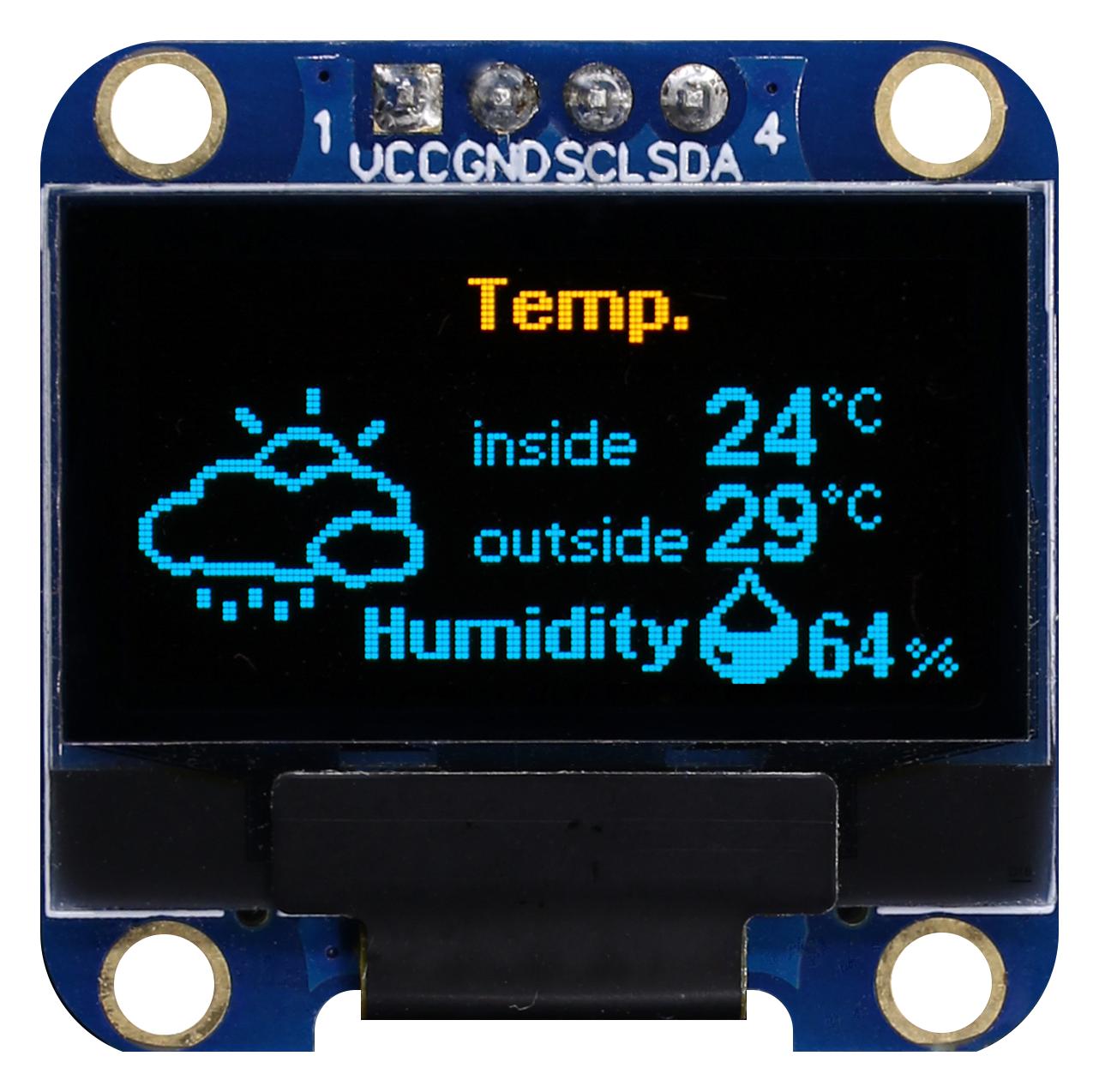 MIDAS DISPLAYS MDOB128064WV-YBI Pantallas OLED Gráficas