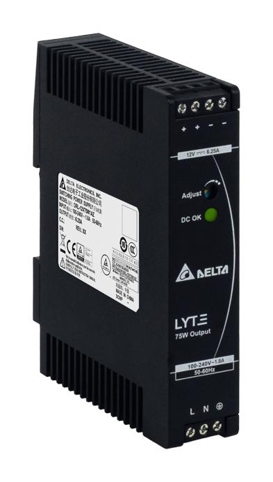 DELTA ELECTRONICS / POWER DRL-12V75W1AZ Convertidores De Montaje En Carril DIN (AC / DC)