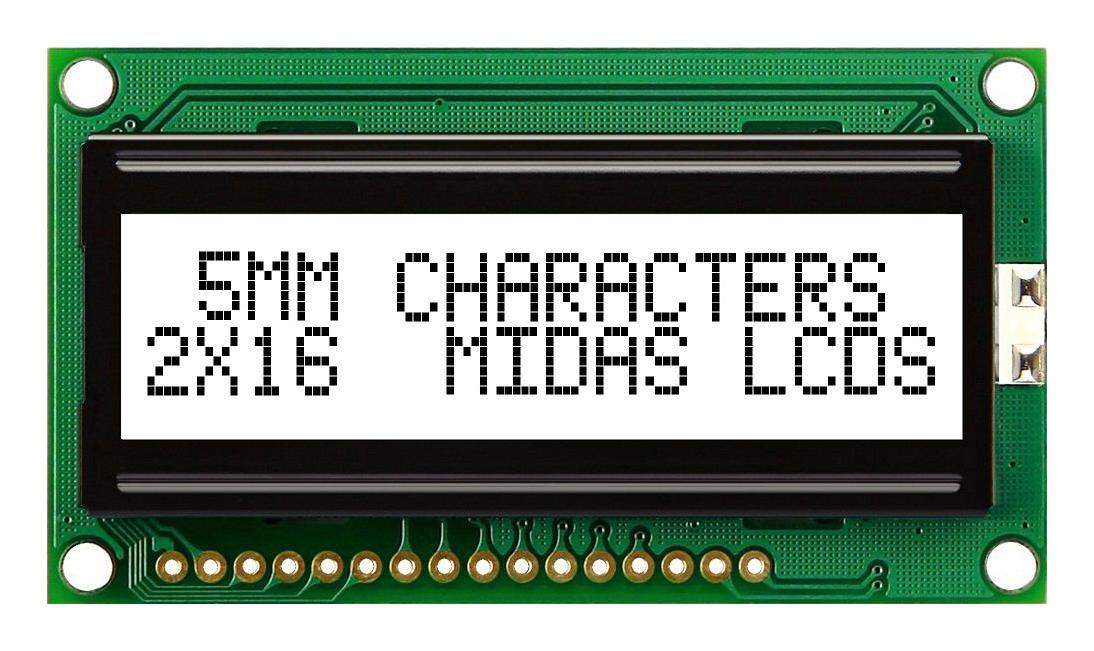 MIDAS DISPLAYS MC21605H6W-FPTLW3.3-V2 Pantallas LCD Alfanuméricas