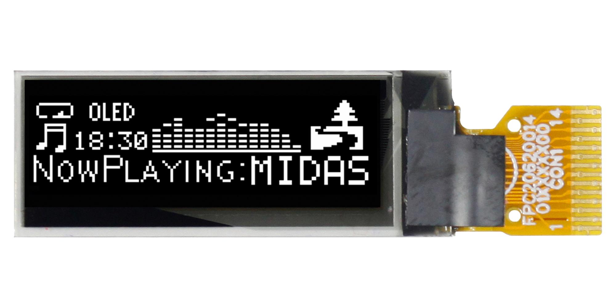 MIDAS DISPLAYS MDOG128032A1V-WI Pantallas OLED Gráficas