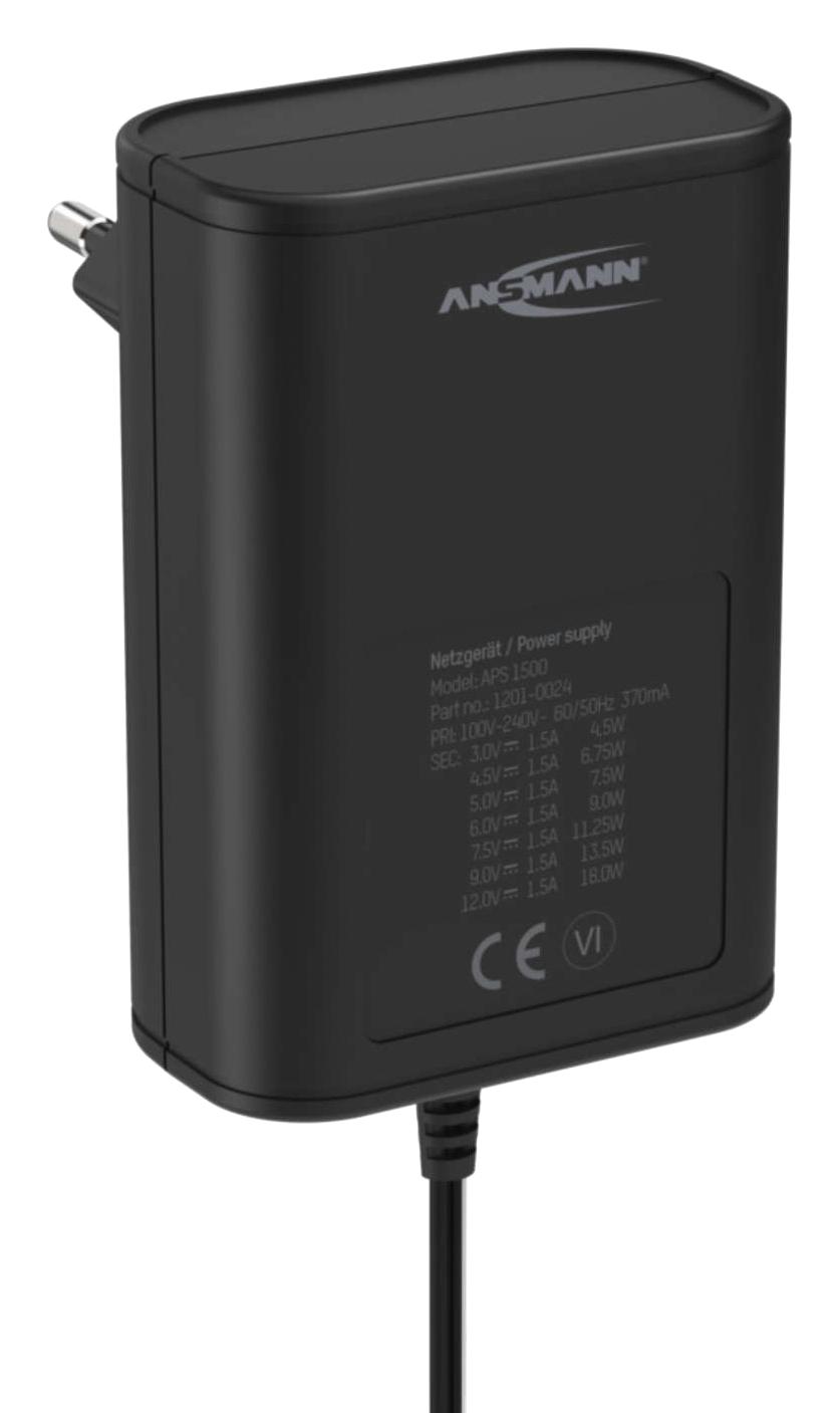 ANSMANN 1201-0024 Convertidores De Adaptador Enchufable Externo (AC / DC)