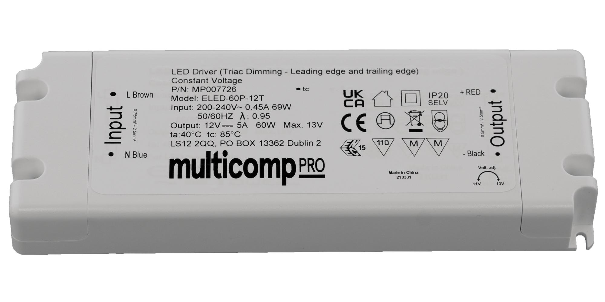 MULTICOMP PRO MP007727 Fuentes De Alimentación Para LED AC / DC