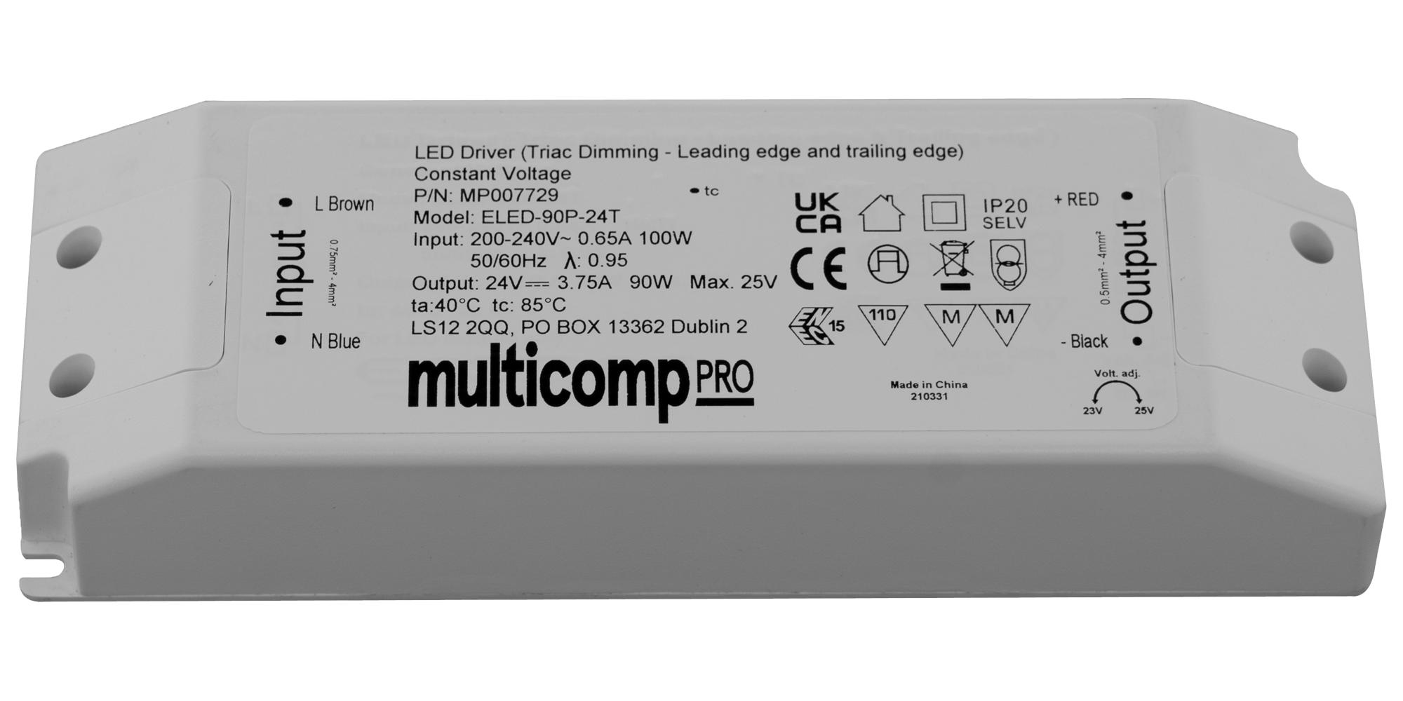 MULTICOMP PRO MP007729 Fuentes De Alimentación Para LED AC / DC