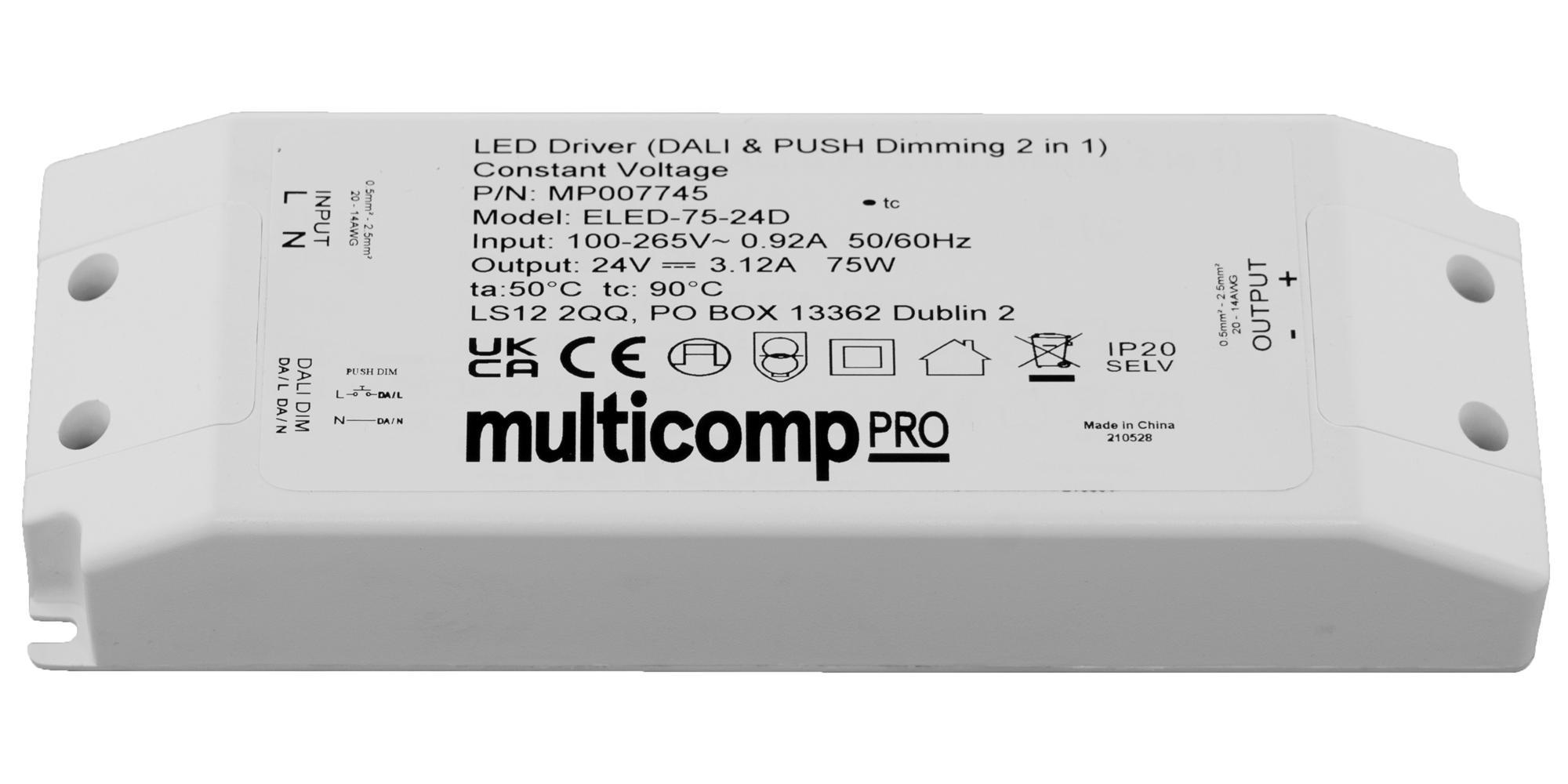 MULTICOMP PRO MP007744 Fuentes De Alimentación Para LED AC / DC