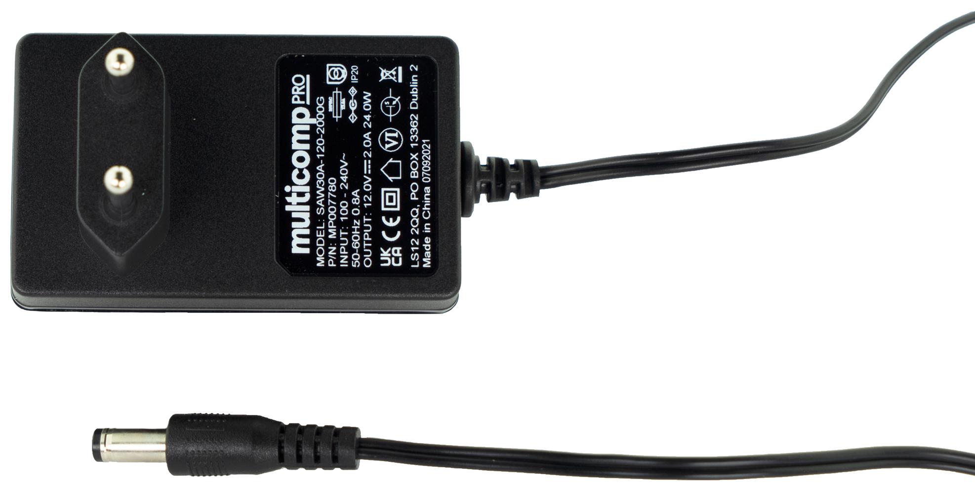 MULTICOMP PRO MP007780 Convertidores De Adaptador Enchufable Externo (AC / DC)