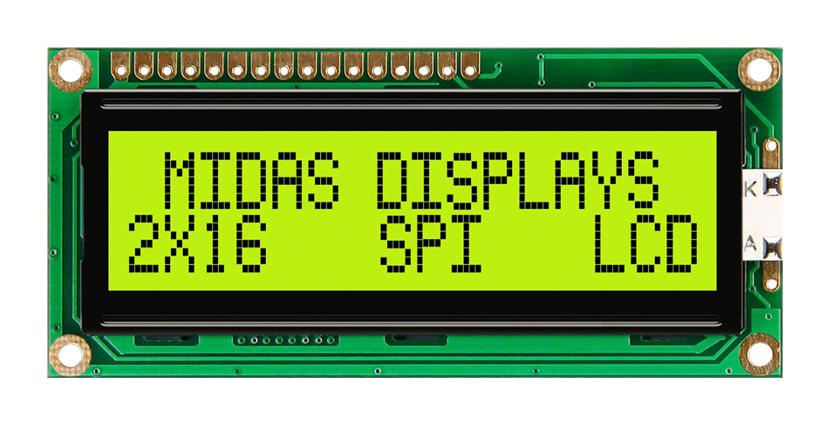 MIDAS DISPLAYS MC21605C6W-SPTLYS-V2 Pantallas LCD Alfanuméricas