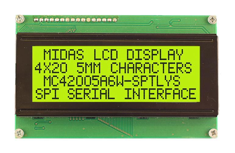 MIDAS DISPLAYS MC42005A6W-SPTLYS-V2 Pantallas LCD Alfanuméricas