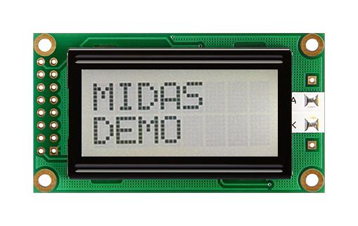 MIDAS DISPLAYS MC20805A6W-FPTLWI-V2 Pantallas LCD Alfanuméricas