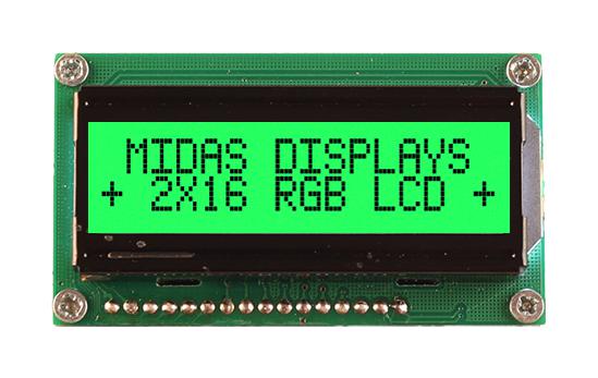 MIDAS DISPLAYS MD21605H6W-FPTLRGB Pantallas LCD Alfanuméricas