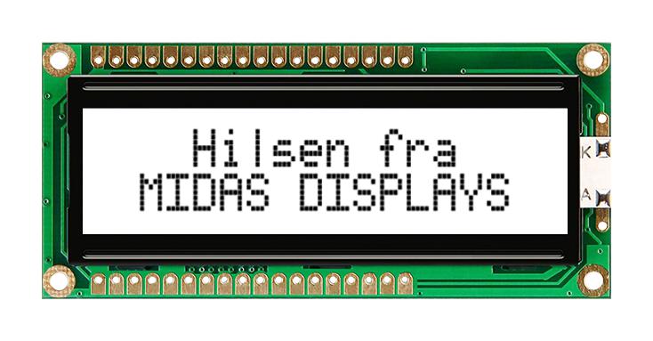 MIDAS DISPLAYS MC21605G6WM-FPTLW-V2 Pantallas LCD Alfanuméricas