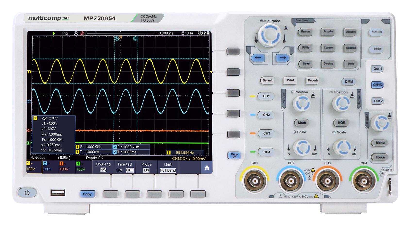 MULTICOMP PRO MP720854 Osciloscopios De Señal Digital / Fósforo Digital (DSO/DPO)