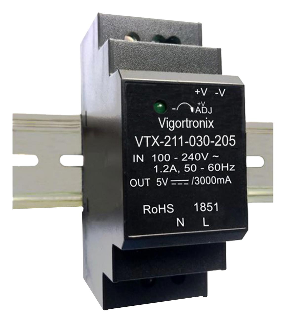 VIGORTRONIX VTX-211-030-205 Convertidores De Montaje En Carril DIN (AC / DC)