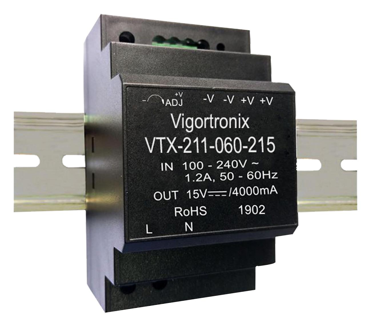 VIGORTRONIX VTX-211-060-215 Convertidores De Montaje En Carril DIN (AC / DC)