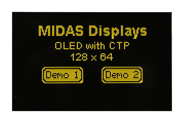 MIDAS DISPLAYS MDOG128064H1D-YMC Pantallas OLED Gráficas