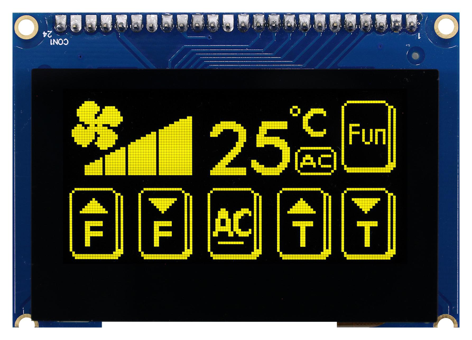 MIDAS DISPLAYS MDOB128064T1D-YPC Pantallas OLED Gráficas