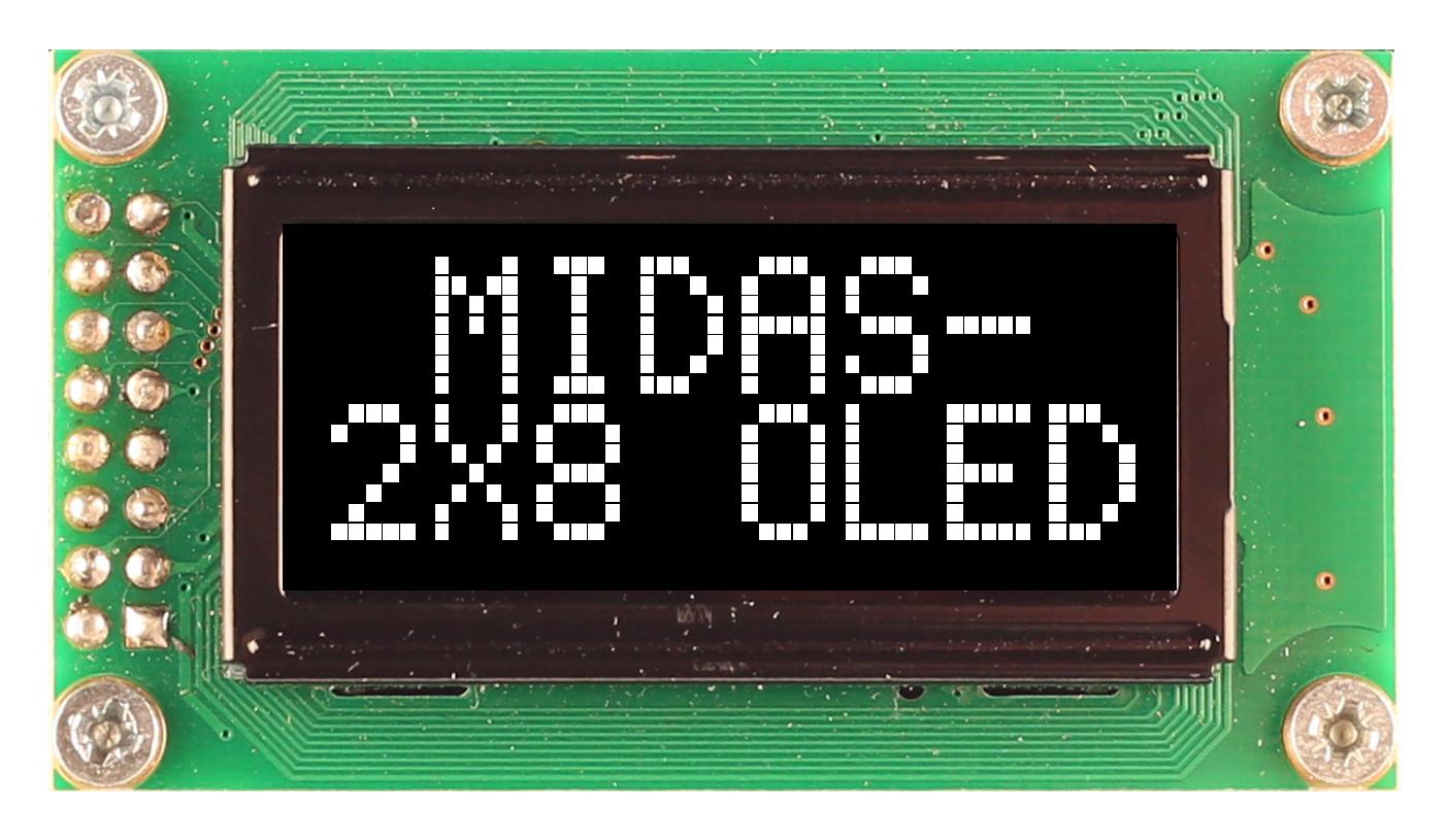 MIDAS DISPLAYS MCOB20805AV-EWS Pantallas OLED Alfanuméricas