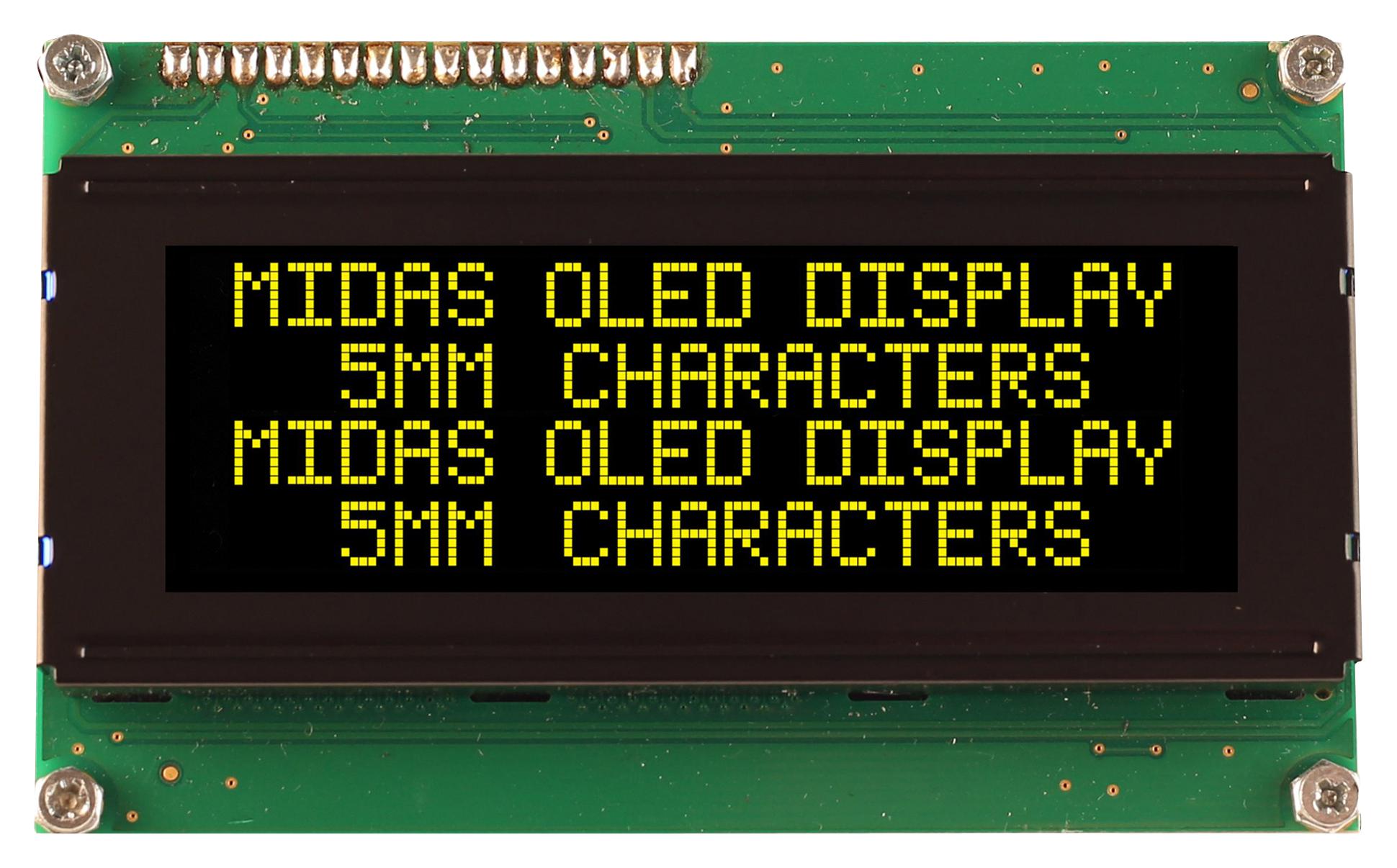 MIDAS DISPLAYS MCOB42005A1V-EYS Pantallas OLED Alfanuméricas