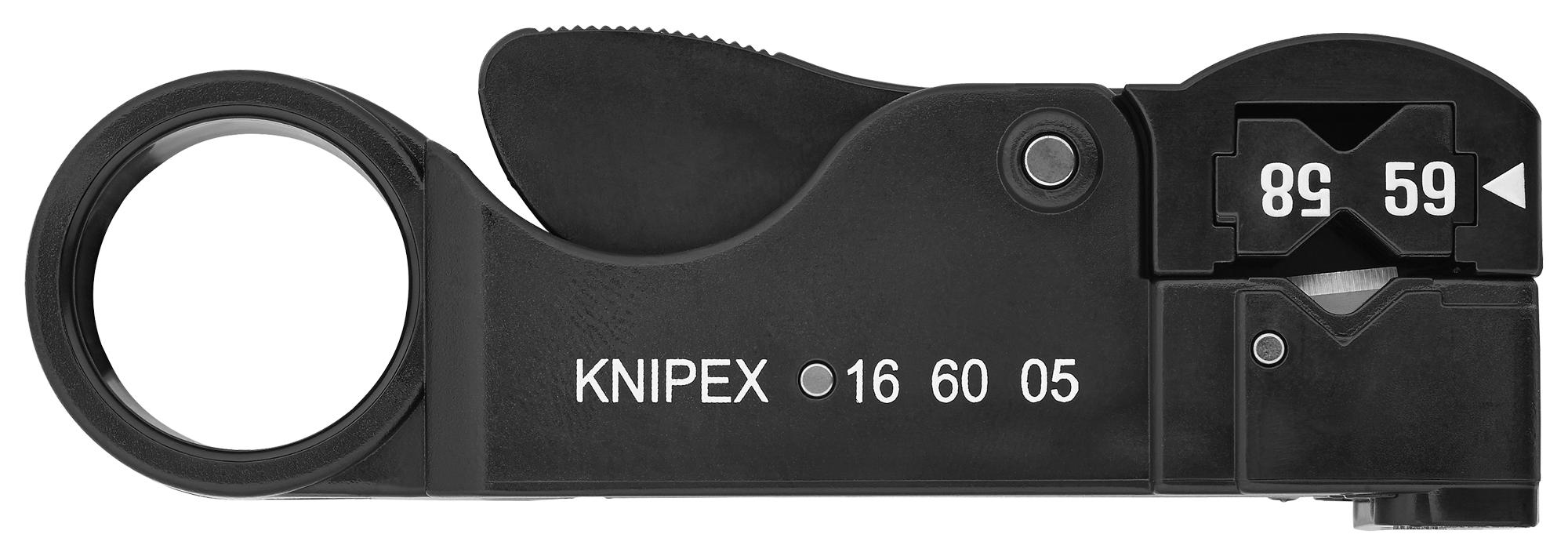 Knipex 16 60 05 SB Series Coaxial cable stripping tool, 5mm Min, 6.2mm Max, 105 mm