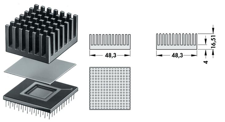 FISCHER ELEKTRONIK ICK PGA 19 X19 Disipadores De Calor Por Convección Natural