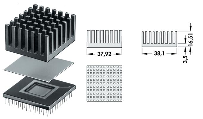 FISCHER ELEKTRONIK ICK PGA 15 X15 Disipadores De Calor Por Convección Natural