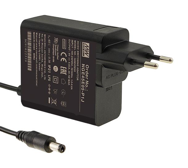 MEAN WELL NGE45E15-P1J Convertidores De Adaptador Enchufable Externo (AC / DC)