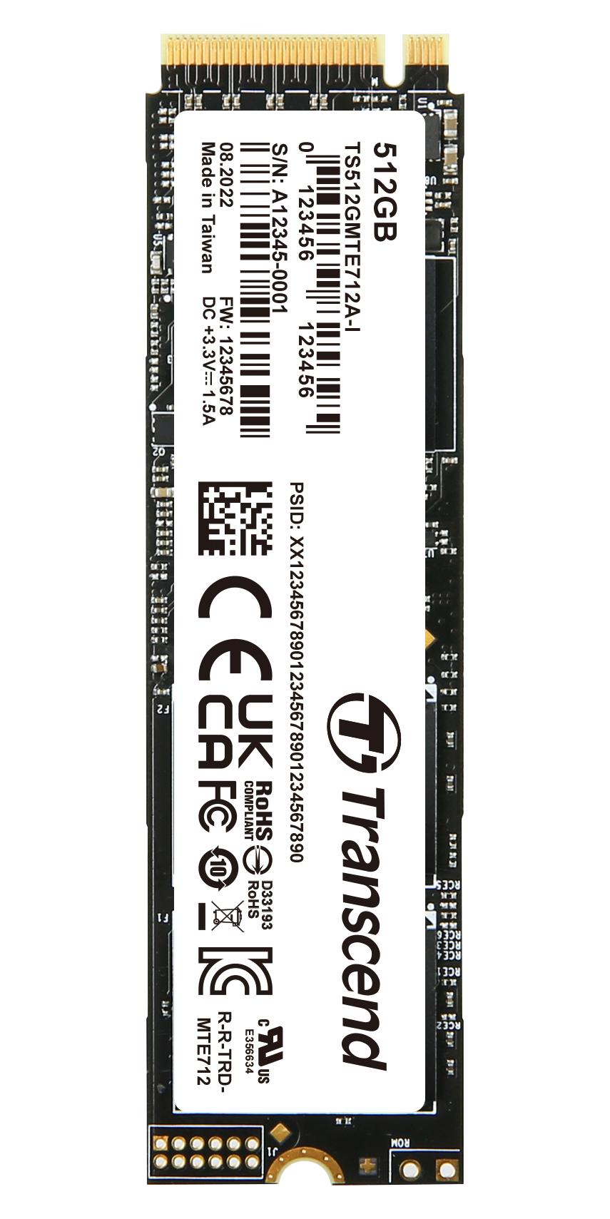 TRANSCEND TS512GMTE712A-I Unidades De Estado Sólido (SSD)