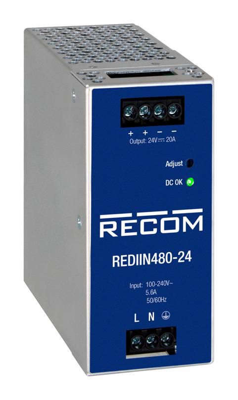 RECOM POWER REDIIN480-48 Convertidores De Montaje En Carril DIN (AC / DC)