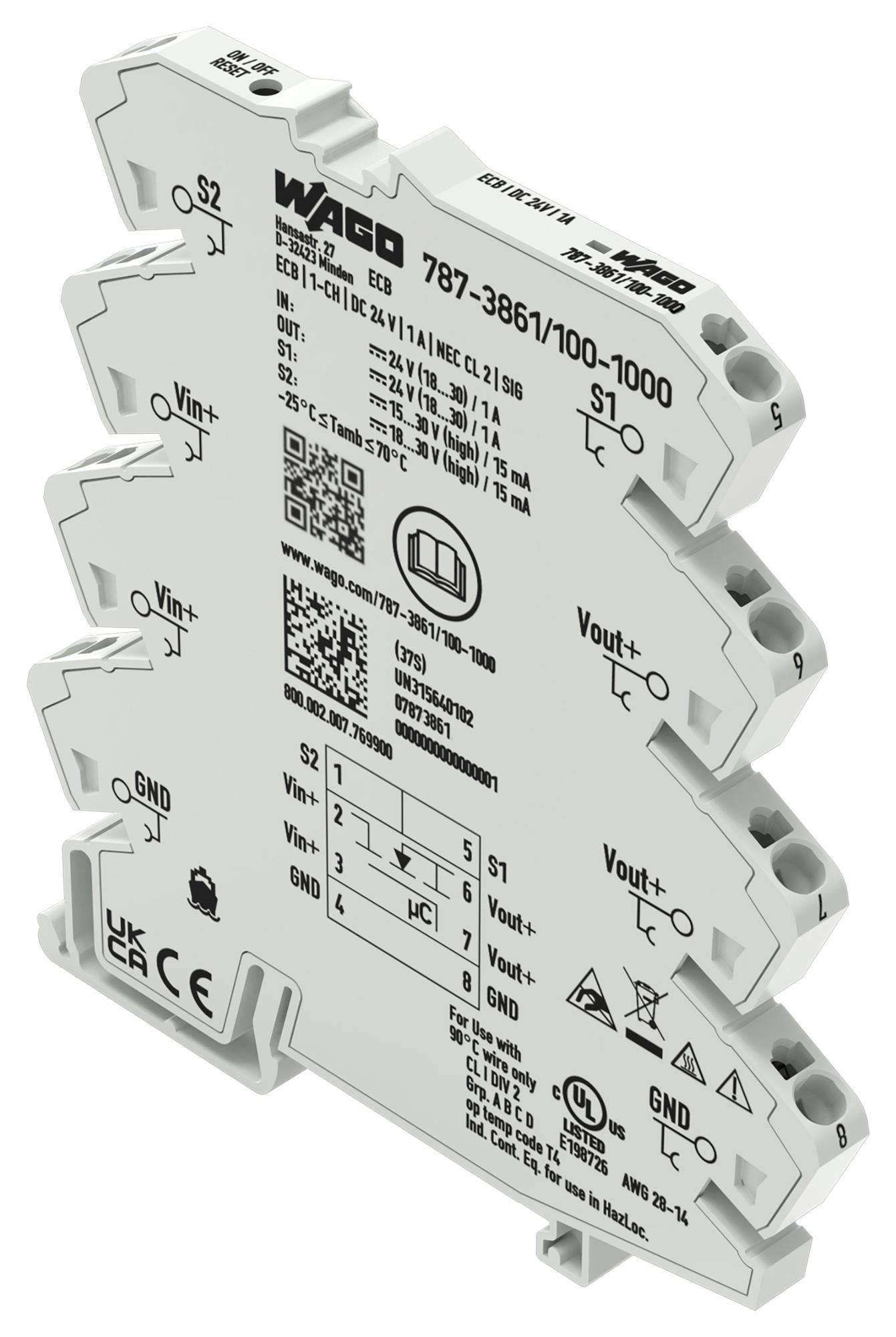 WAGO 787-3861/100-1000 Disyuntores Electrónicos