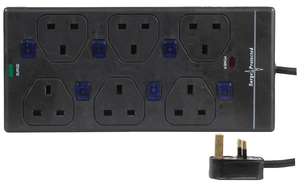 PRO ELEC 28165S-1.35M-BLK Regletas Eléctricas - Con Protección Contra Sobretensiones