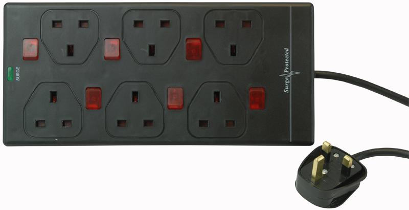 PRO ELEC 2816NSP-2MBAG (BLK) Regletas Eléctricas - Con Protección Contra Sobretensiones