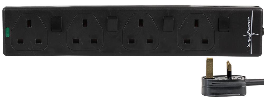 PRO ELEC 2814NS(1N) 10M BLK Regletas Eléctricas - Con Protección Contra Sobretensiones