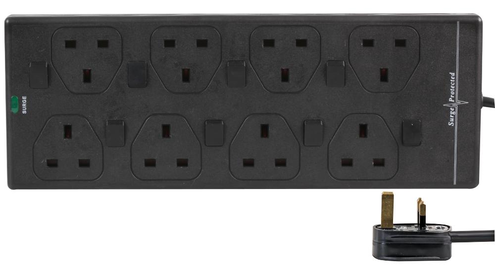 PRO ELEC 2818NS(1N) 5M BLK Regletas Eléctricas - Con Protección Contra Sobretensiones