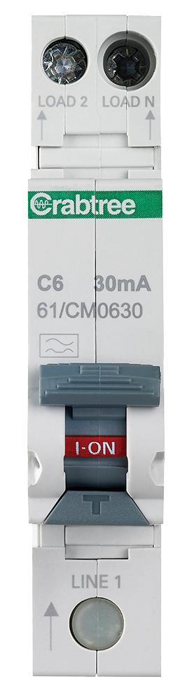 CRABTREE 61/CM0630 Disyuntores RCBO, RCD, GFCI, AFDD