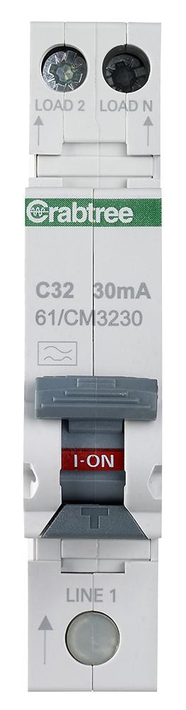 CRABTREE 61/CM3230 Disyuntores RCBO, RCD, GFCI, AFDD