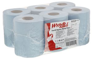 6223 - Toallitas de Papel, 380mm x 183mm, Diseño en Relieve, Dispensador Central WypAll L10, Azul
