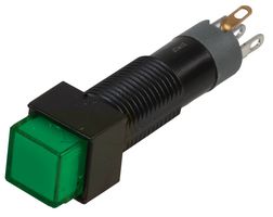 RJS ELECTRONICS - ILLUM. PUSH BUTTON, 8MM, MOM, SQ,GRN - RJS-K8-281-GE-65J